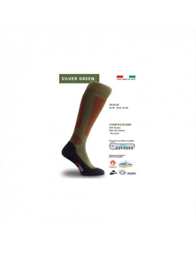 XTECH CALZA SILVER GREEN VERDE