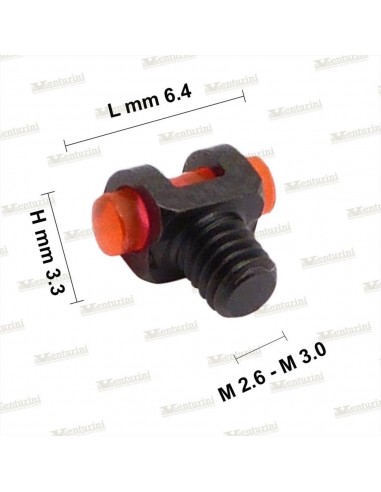 MIRINO FLUORESCENTE ROSSO Ø 2,6 mm